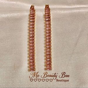 Pink Crystal Drop Earrings
